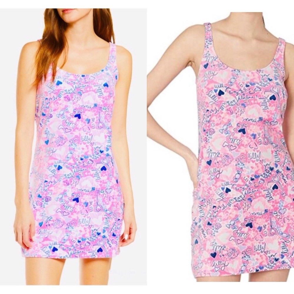 Lilly Pulitzer Dyanna Chemise Valentines Day Dress Lilac you a lot size XS